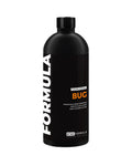 Black bottle of Formula Bug removal product on a white background